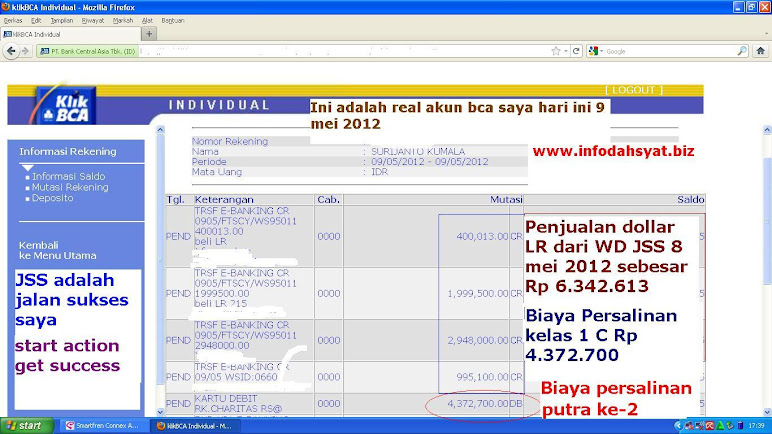 WD JSS 8 mei 2012 Saya utk Bayar Biaya Persalinan Putra ke-2 Saya 9 mei 2012