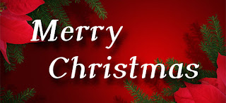 Merry Christmas letters in the background photo of Christmas tree leaves