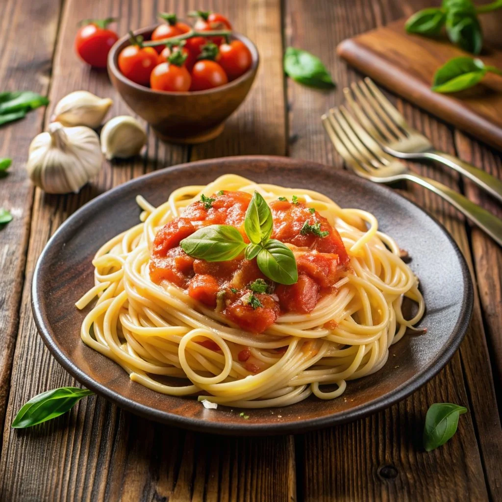  plato de pasta italiana linguini 