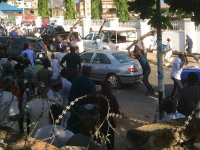 Photos: Violence in APC headquarters Abuja over Kogi election 