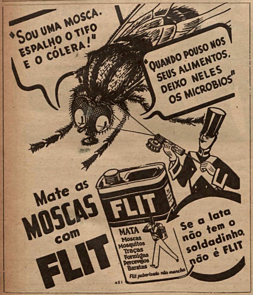Campanha do inseticida Flit veiculada em 1942.