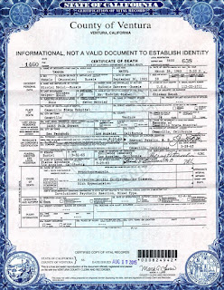 Tamara Matul death certificate