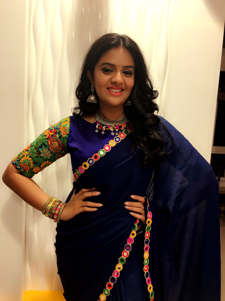 Actress Sreemukhi Latest Images In Saree