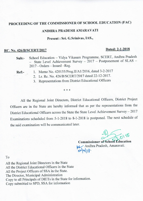 Rc No 426 postponement of SLAS Exam order copy