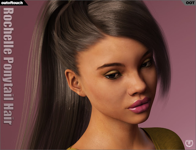 3d Models Art Zone - Rochelle Ponytail Hair for Genesis 3 Female(s)