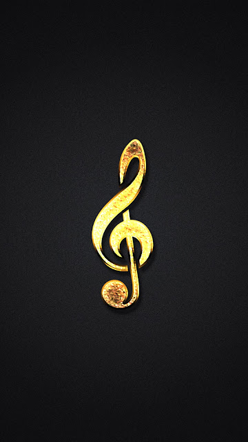 Golden Music Background iPhone 7 and iPhone 7 Plus HD Wallpaper