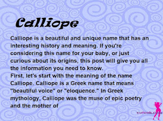 meaning of the name "Calliope"