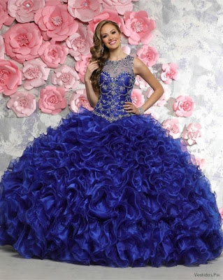 Vestidos de 15 Azul 