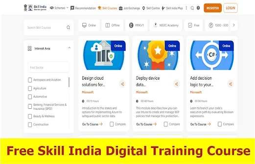 Free Skill India Digital Training Course Registration & Certificate Details: फ्री स्किल इंडिया डिजिटल ट्रेनिंग कोर्स और प्रमाण पत्र हेतु आवेदन प्रक्रिया देखिए