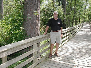 Along a boardwalk over Weeks Bay