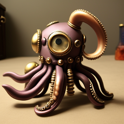 Steampunk Octopus Statue Miniature 3D amazingwallpapersa blogspot com (36