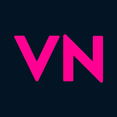 VN Video Editor Black and Pink Logo