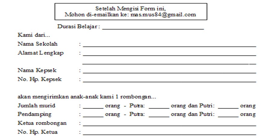 Contoh form dalam bahasa inggris agustus 2016 - Berbagi 