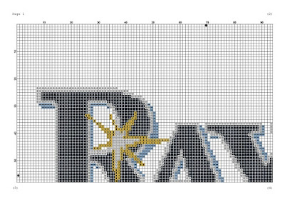 Tampa Bay Rays cross stitch - Tango Stitch