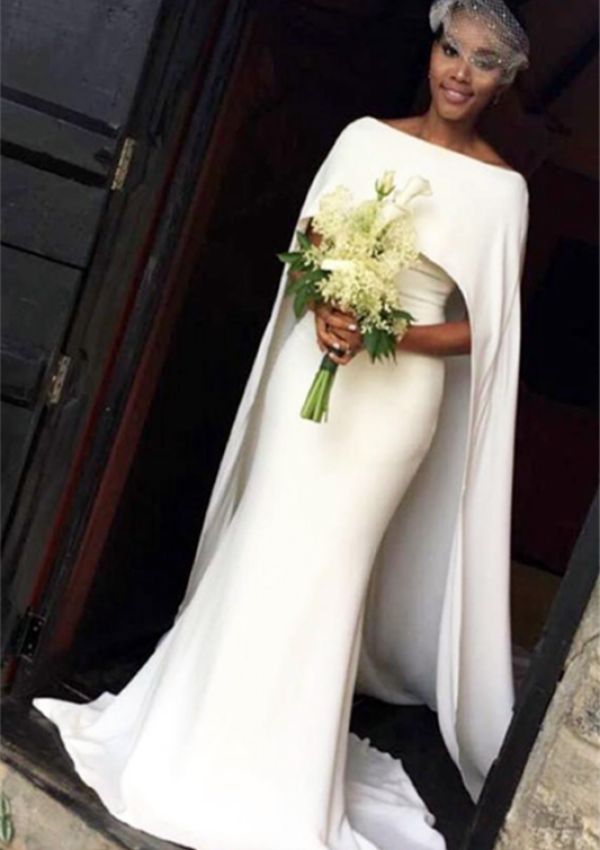 Stylish Laceless Wedding Dress