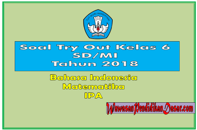 Download Soal Try Out Kelas 6 SD/MI tahun 2018 lengkap dengan kunci jawaban