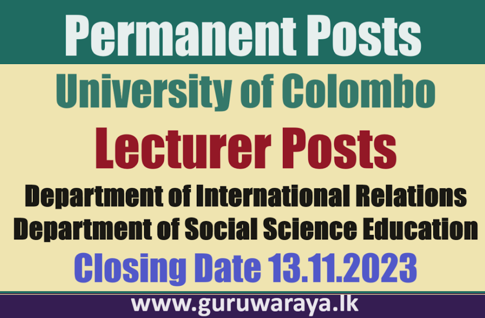 Permanent Posts - University of Colombo