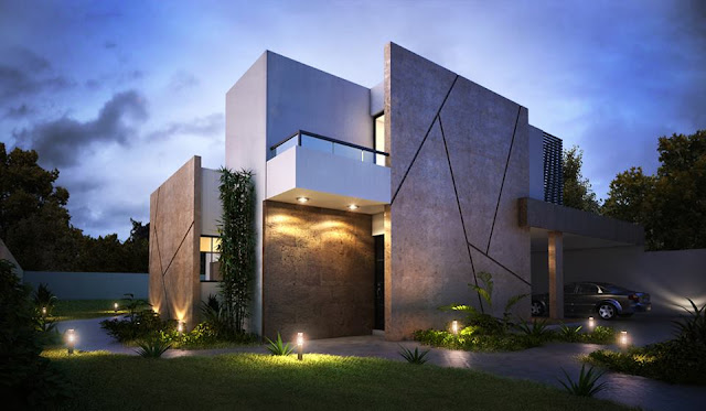 Desain rumah mewah minimalis modern 2 lantai