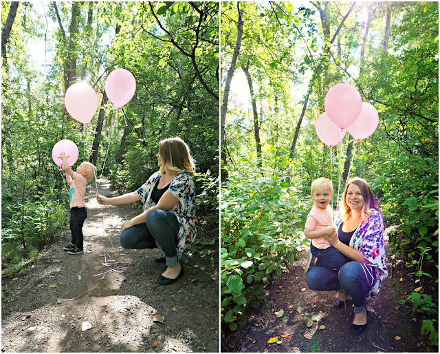 Baby Girl Gender Reveal with balloons