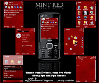 Mint Red Default Icon Nokia S60v3 Premium Theme By TheShadow