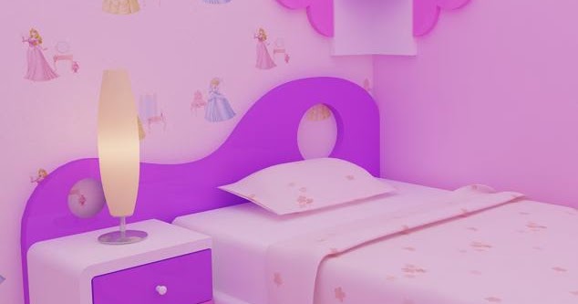 Jasa Desain Gambar Murah: Desain Kamar Tidur Pink Anak 