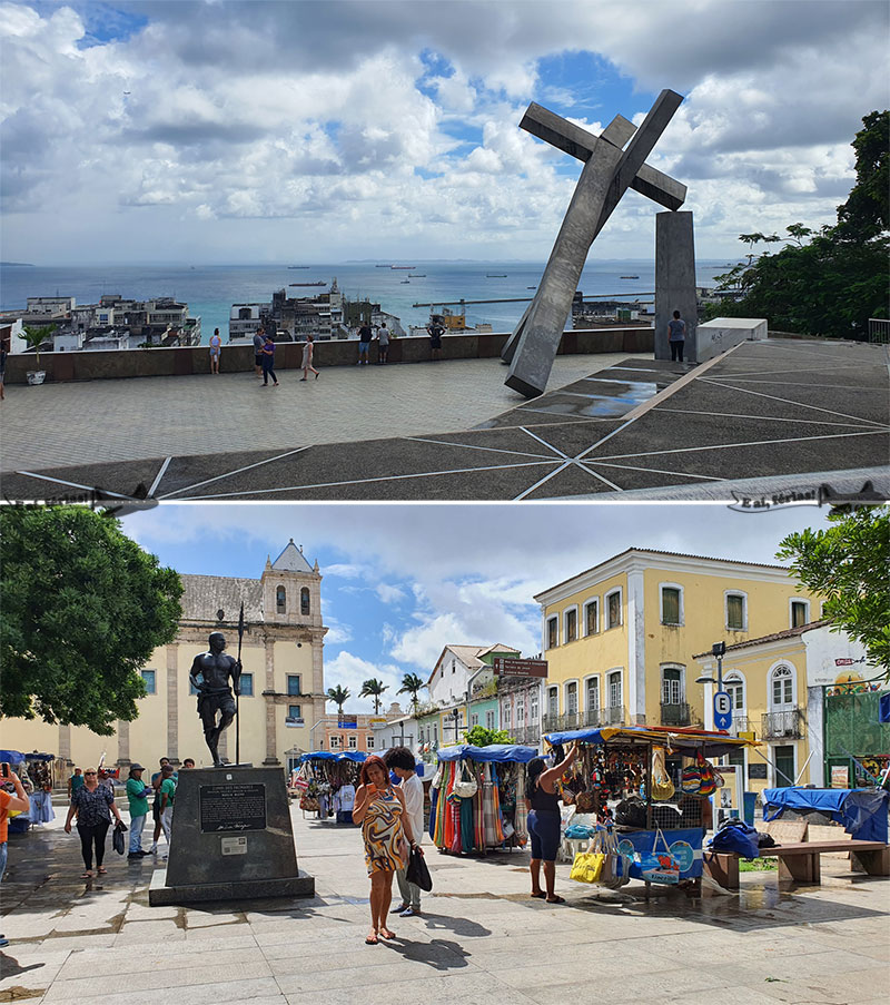 Monumento da Cruz Caída e a Estátua de Zumbi dos Palmares