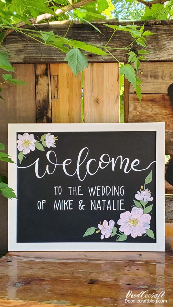 Hanging Chalkboard Sign Kit Letter Stencils & Pens, Wedding Signs