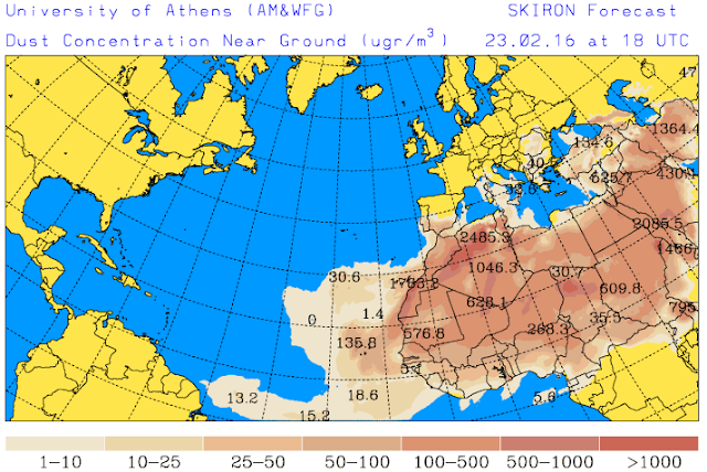 Calima para 23 y 24 febrero Canarias