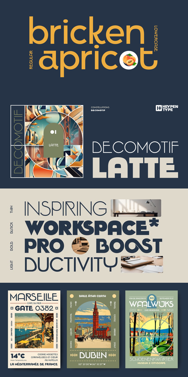 The Marvel of Decomotif Latte: A Tale of Typeface Constellations