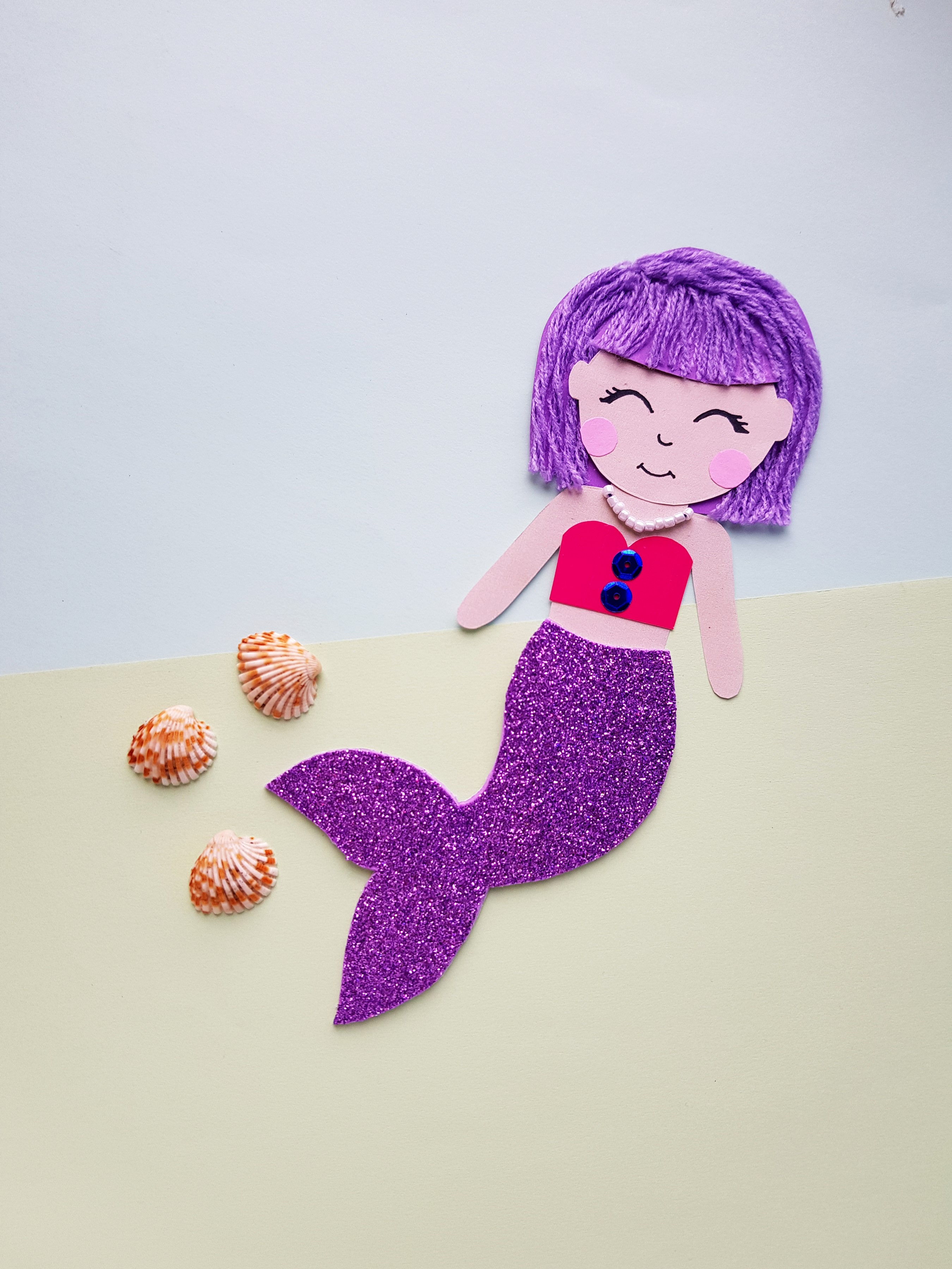 Beautiful Mixed Media Mermaid Doll Craft for Kids to Make