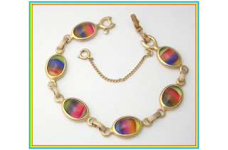 Sarah Coventry vintage jewelry bracelet rainbow gold tone HQ HD picture