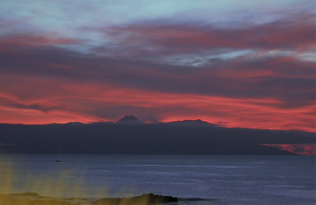 The pink sunset at Ponta d'Atum; Tarrafal, Santiago, Cape Verde