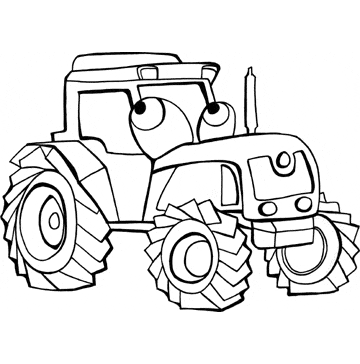 Desenho de trator agrícola para colorir