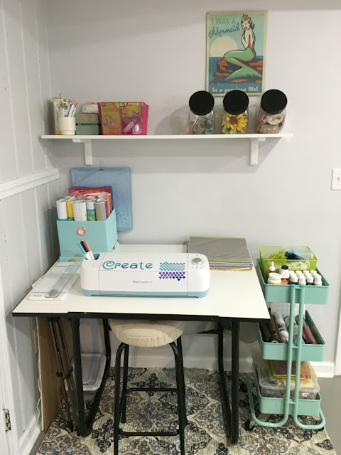 See how I organized my crafting supplies and created a craft space in a small area.