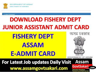 Director Of Fisheries Assam Admit Card 2019