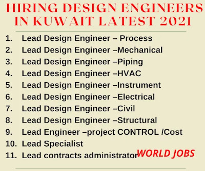 Hiring Design Engineers in KUWAIT Latest 2021