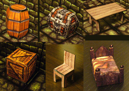 Fantasy RPG Furniture Fixture Papercraft