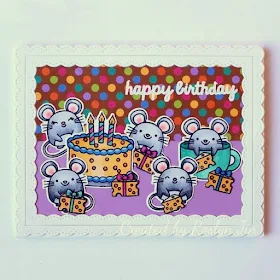 Sunny Studio Stamps: Merry Mice Fancy Frames Dies Customer Card by Roslyn Jin