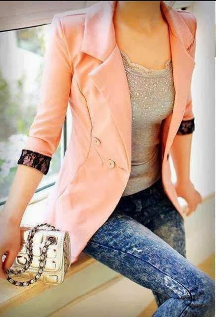 Lace Cuff Blazer With Jeans