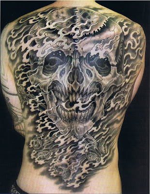 skull tattoo on back. Dragon Back Tattoo,