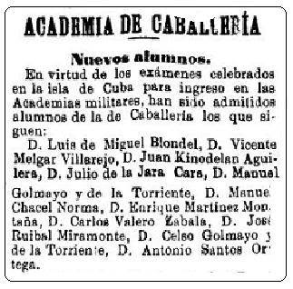 Recorte de El Correo Militar de 17 de octubre de 1898