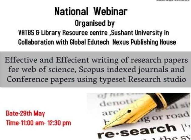 National Webinar on Effective and Efficient writing of research papers for web of science, Scopus indexed journals and conference papers using typeset Research Studio 