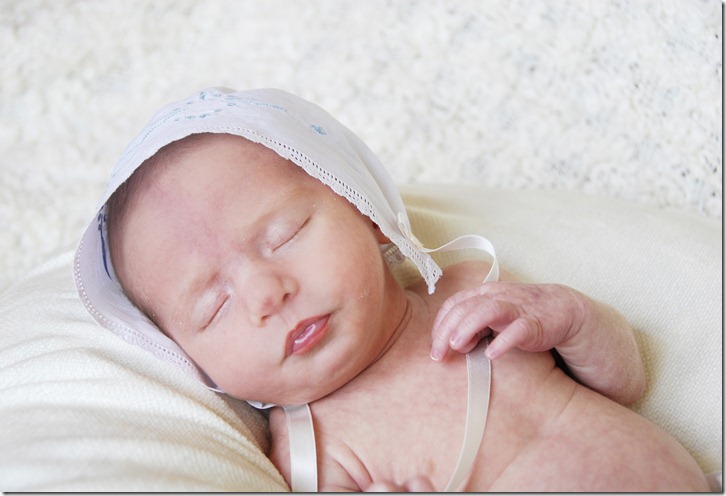 Justin with bonnet