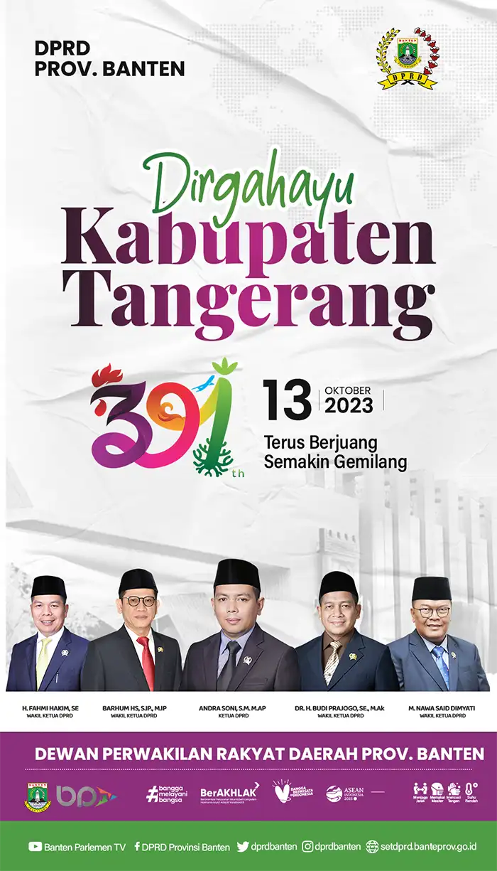 DPRD Banten Mengucapkan HUT Kabupaten Tangerang ke-391