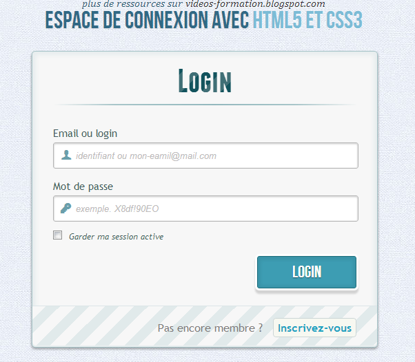 Espace de connexion avec HTML 5 et CSS 3  Télécharger des 