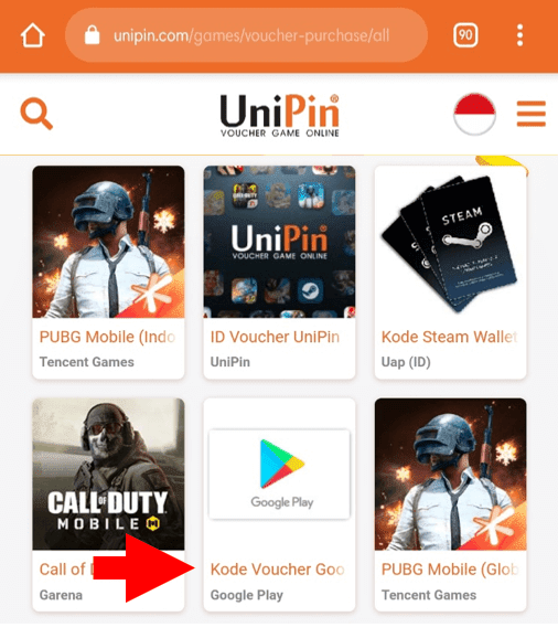 Pilih Kode Voucher Google Play