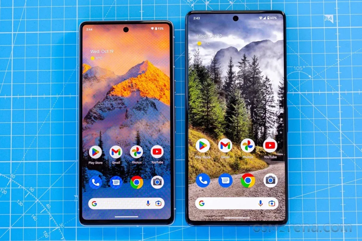 Google Pixel 7 and Pixel 7 Pro Front View