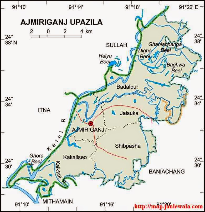 ajmiriganj upazila map of bangladesh