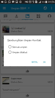 umpan status di BBM android