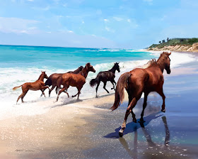 Beach Horses by Jeff Ward